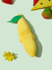 1pc Banana Design Pet Plush Toy - Yellow - View 6