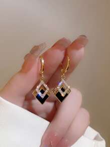 Rhinestone Decor Drop Earrings - Multicolor - View 2