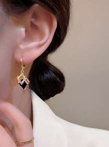 Rhinestone Decor Drop Earrings - Multicolor - View 4