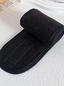 1pc Plain Bath Headband Bathroom Decor Fall Decor Back To School - Black - View 2