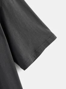 SHEIN Coolane Skull & Floral Print Drop Shoulder Tee Dress - Dark Grey - View 4