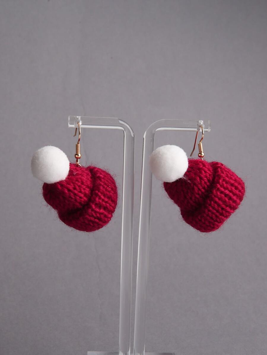 Hat Drop Earrings - Multicolor - View 1
