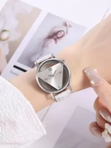 cay 圓形指針石英手錶 - 白色 - 查看 2