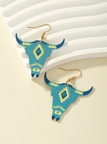 Cattle Head Drop Earrings - Multicolor - View 1