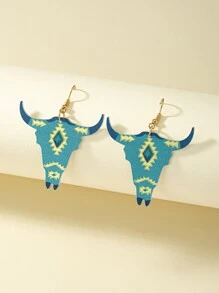 Cattle Head Drop Earrings - Multicolor - View 2