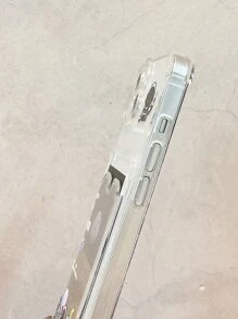 Astronaut & Moon-kaartsleuf Helder Tpu-telefoonhoesje met vierhoekige anti-schokbescherming Compatibel met iPhone 15 Promax/15 Pro/Xr/11/12/13/14 Plus/13 Mini
