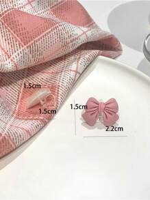2入組蝴蝶結裝飾耳夾 - 彩色 - 查看 3