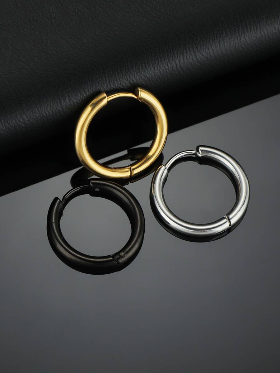 3 chiếc khuyên tai nam tối giản - Nhiều màu - Xem 1