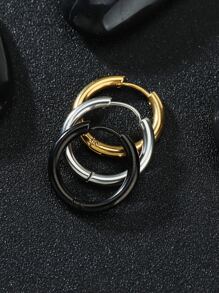 3 chiếc khuyên tai nam tối giản - Nhiều màu - Xem 2