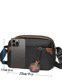 Túi vuông tối giản có túi Túi đi học quyến rũ dành cho sinh viên mới tốt nghiệp, cô gái tuổi teen, sinh viên năm nhất, sinh viên năm hai, trung học cơ sở và trung học phổ thông, đại học và trung học phổ thông, hoàn hảo cho hoạt động ngoài trời, du lịch và quay lại trường học - màu đen - Xem 6