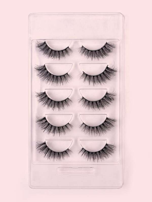 5pairs Full false lashes Tail Elongated 15mm Natural Long Fluffy Soft