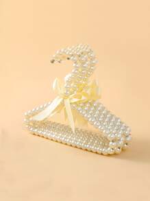 1pc Faux Pearl Decor Random Pet Clothes Hanger - Multicolor - View 3