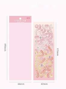 4 piezas Pegatina con patrón mixto al azar - Multicolor - Ver 3