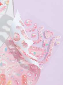 4 piezas Pegatina con patrón mixto al azar - Multicolor - Ver 4