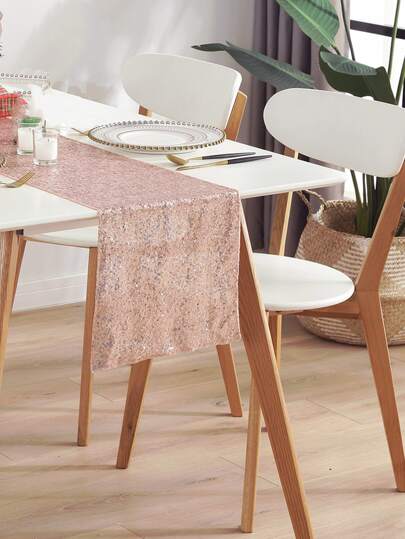 1入組亮片裝飾長方桌布