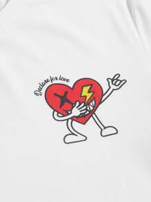 Manfinity VCAY Men Cartoon Graphic Tee & Track Shorts Set - Red - View 4