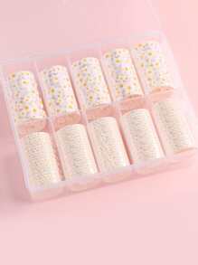 FULL BEAUTY 1box Daisy Pattern Nail Art Transfer Foil - Multicolor - View 2