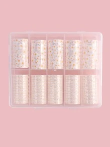 FULL BEAUTY 1box Daisy Pattern Nail Art Transfer Foil - Multicolor - View 3