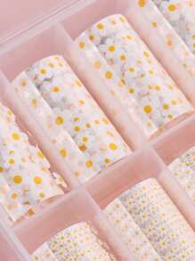 FULL BEAUTY 1box Daisy Pattern Nail Art Transfer Foil - Multicolor - View 7