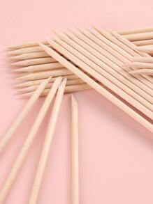 FULL BEAUTY 50入組棍棒適用於指甲片木頭表皮推和去除器套裝適用於美甲和修腳一次性套裝有用和沙龍-不會輕易折斷 - 米色 - 查看 1