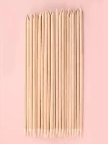 FULL BEAUTY 50入組棍棒適用於指甲片木頭表皮推和去除器套裝適用於美甲和修腳一次性套裝有用和沙龍-不會輕易折斷 - 米色 - 查看 2