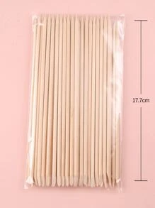 FULL BEAUTY 50入組棍棒適用於指甲片木頭表皮推和去除器套裝適用於美甲和修腳一次性套裝有用和沙龍-不會輕易折斷 - 米色 - 查看 5