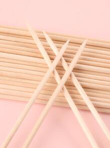 FULL BEAUTY 50入組棍棒適用於指甲片木頭表皮推和去除器套裝適用於美甲和修腳一次性套裝有用和沙龍-不會輕易折斷 - 米色 - 查看 6