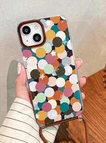 Polka Dot Pattern Phone Case With Lanyard - Multicolor - View 2
