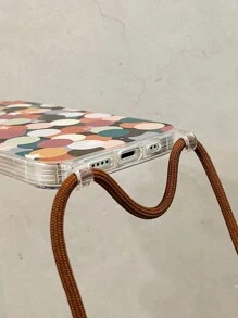 Polka Dot Pattern Phone Case With Lanyard - Multicolor - View 4