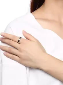 极简主义实心戒指 - 銀色 - 查看 2