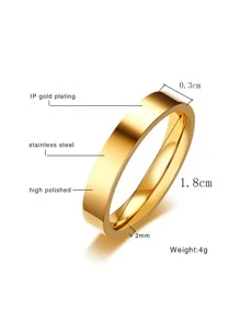Minimalist Solid Ring - Yellow Gold - View 4