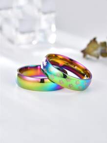 2入組情侶鐳射戒指 - 彩色 - 查看 2