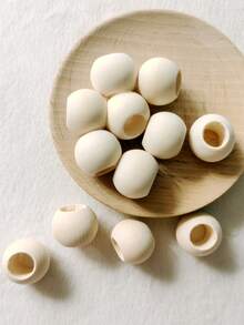 12入組木頭釘珠DIY首飾配件 - 米色 - 查看 2