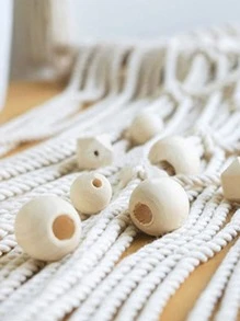 12入組木頭釘珠DIY首飾配件 - 米色 - 查看 3