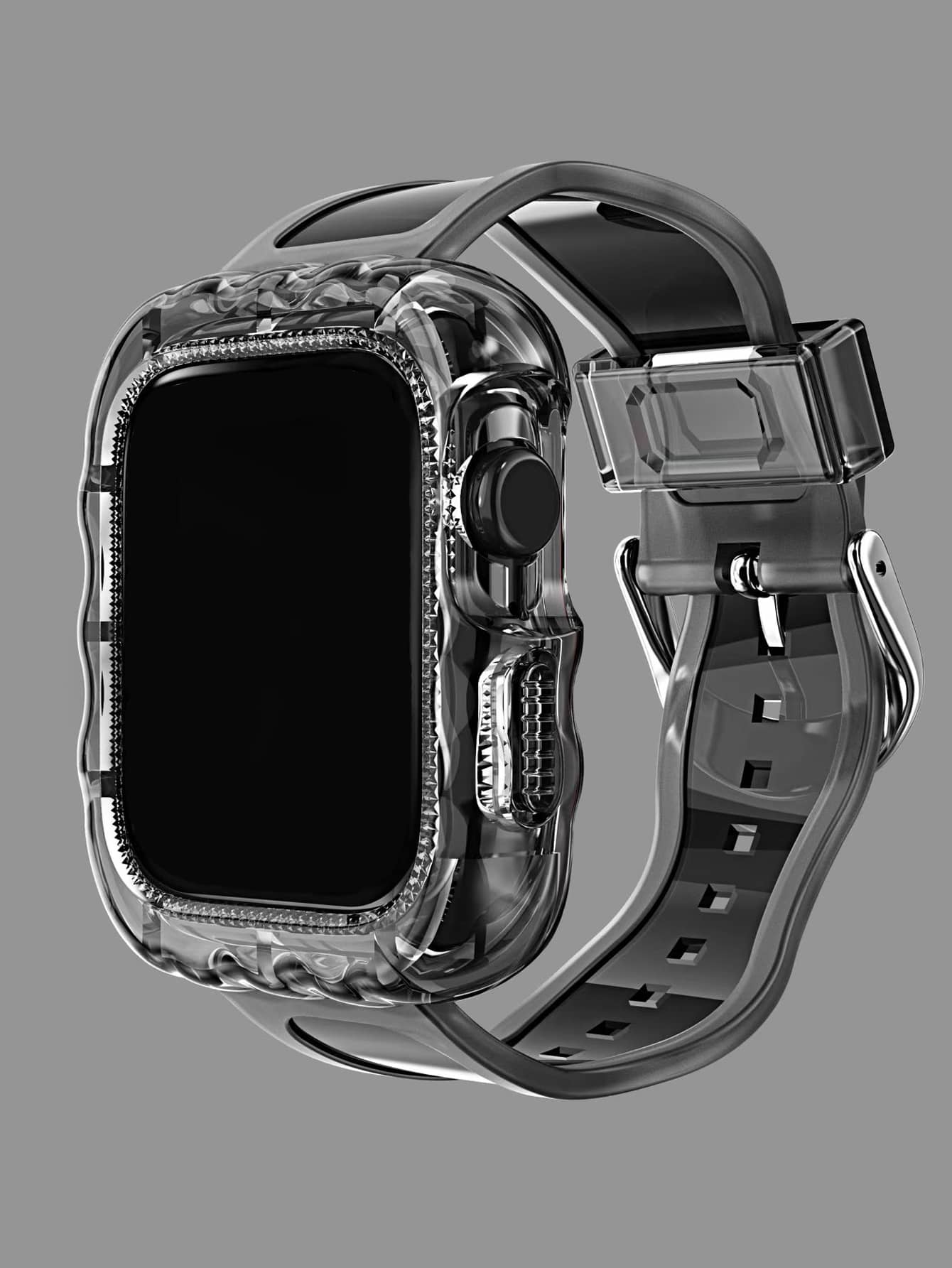 二合一錶帶和保護殼適用於Apple Watch - 黑色 - 查看 1