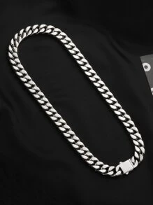Men Minimalist Chain Necklace, For Jewelry Gift And Party - Silver - View 1