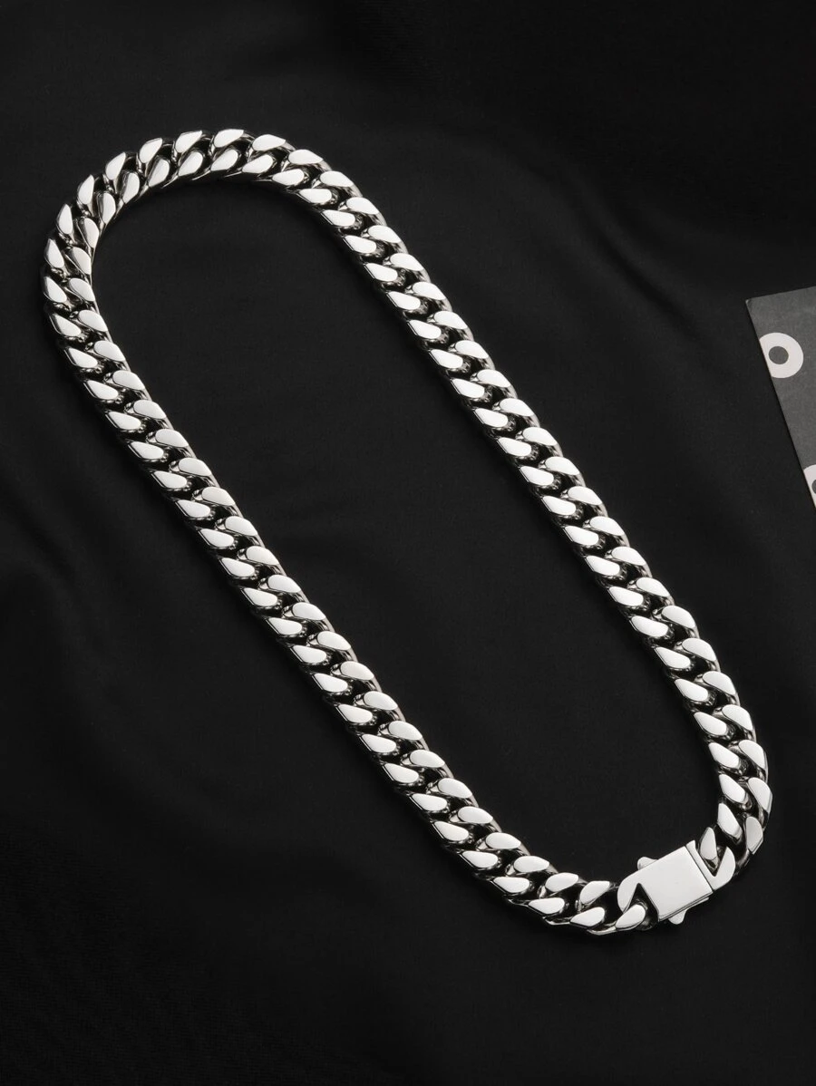 Men Minimalist Chain Necklace, For Jewelry Gift And Party - Silver - View 1