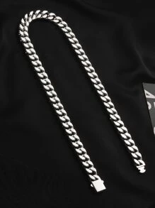 Men Minimalist Chain Necklace, For Jewelry Gift And Party - Silver - View 2