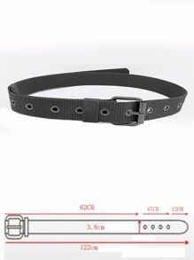 Hombres Cinturón con hebilla cuadrada - Gris Oscuro - Ver 5