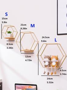 1pc Geometric Design Storage Rack - Gold - View 2