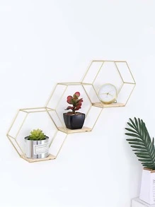 1pc Geometric Design Storage Rack - Gold - View 4