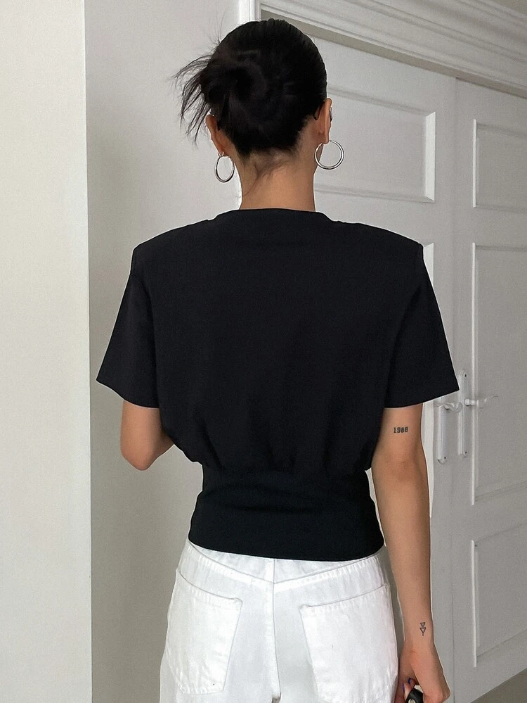 Solid Zip Hem Tee