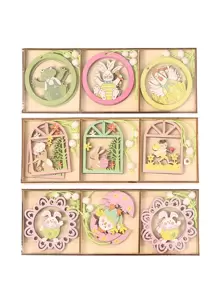 9pcs Easter Rabbit & Egg Design Random Wall Hanging Gifts Birthday Graduation