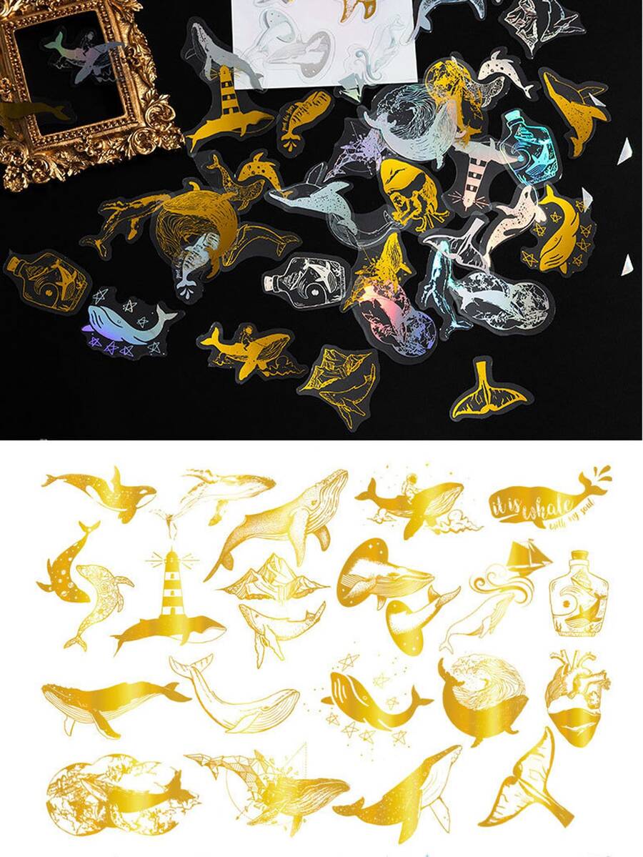 50개 물고기 무늬 스티커 - 멀티컬러 - 보기 1