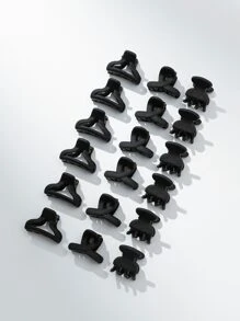 18入組素色髮爪 - 黑色 - 查看 3