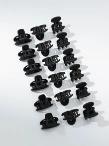 18入組素色髮爪 - 黑色 - 查看 5