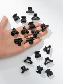 18入組素色髮爪 - 黑色 - 查看 6