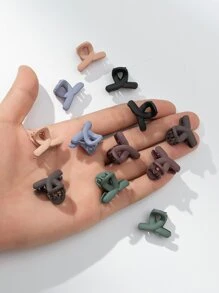 12入組素色髮爪 - 彩色 - 查看 3