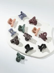 12入組素色髮爪 - 彩色 - 查看 6