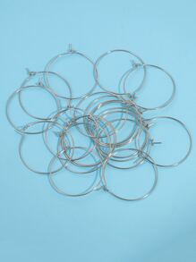 20入組極簡風格DIY耳環配件 - 銀色 - 查看 1